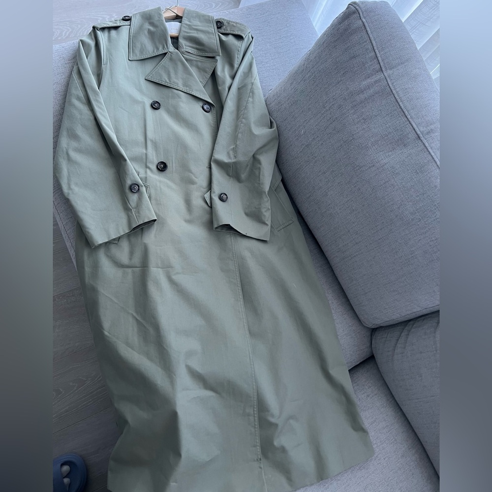 Classic Olive Green Trench Coat